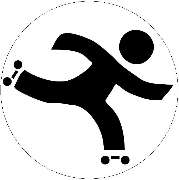 Roller Skating Pinback Button and Stickers