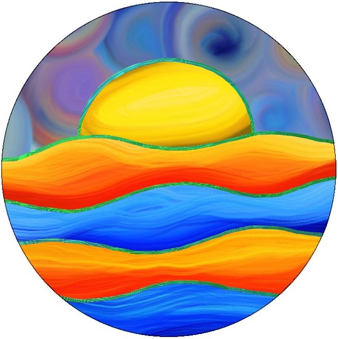 Sunset Pinback Buttons and Stickers