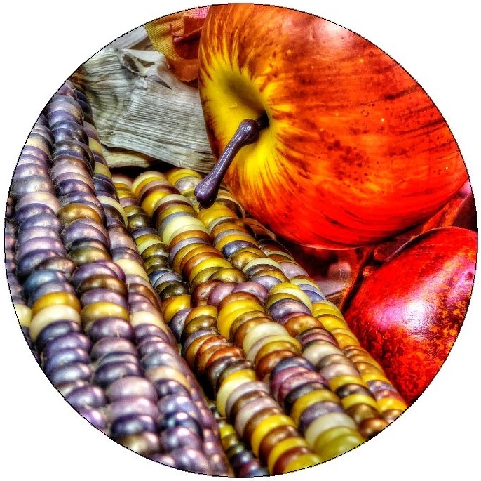 Indian Corn Harvest Pinback Buttons and Stickers