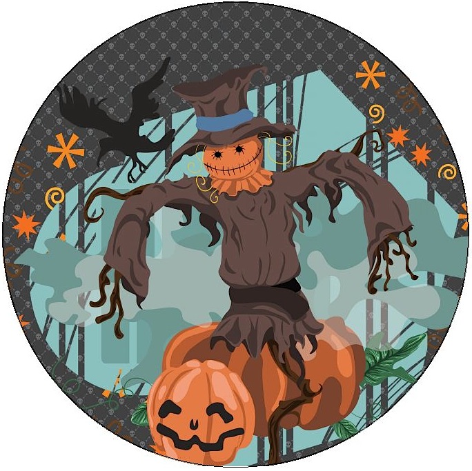 Thanksging Scarecrow Pinback Buttons and Stickers