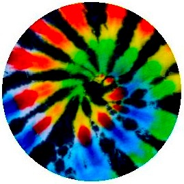 Tie-Dyed Pinback Buttons and Stickers