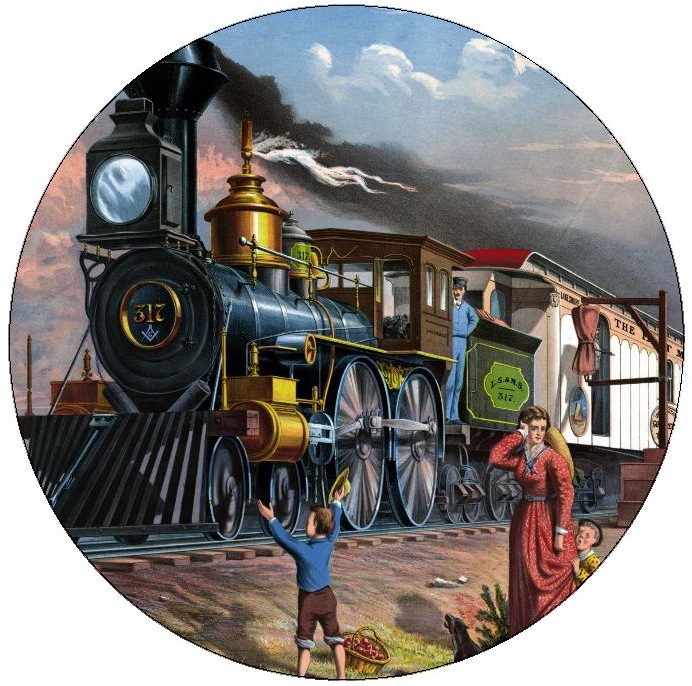 Train and Locomotive Pinback Buttons and Stickers