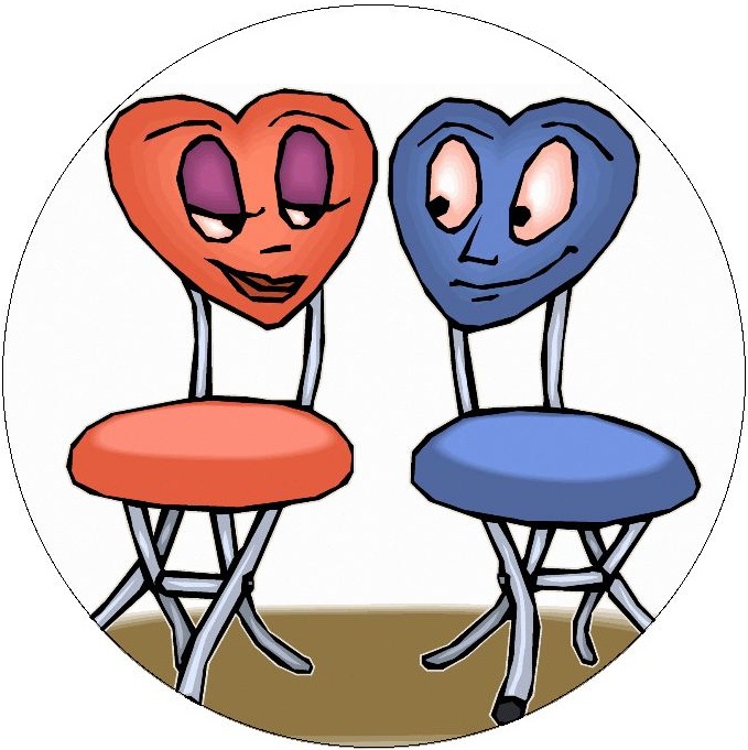Chair Cartoon Pinback Buttons and Stickers