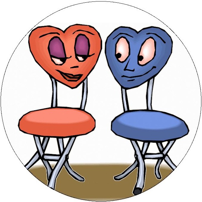 Chair Cartoon Pinback Buttons and Stickers