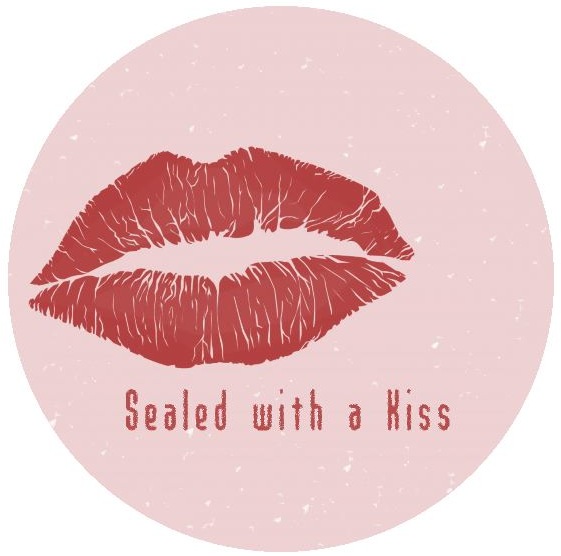 Valentine Kiss Pinback Buttons and Stickers