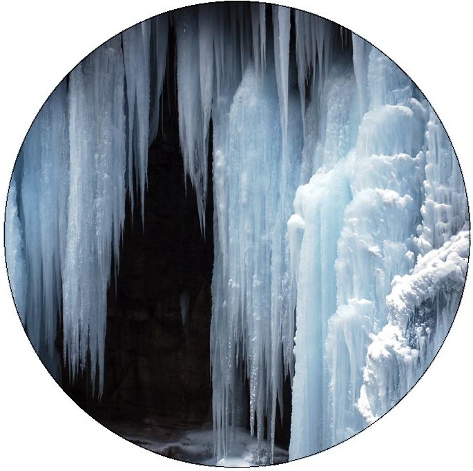 Frozen Waterfall Pinback Buttons and Stickers